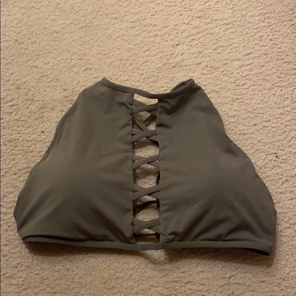 Green bathing suit top